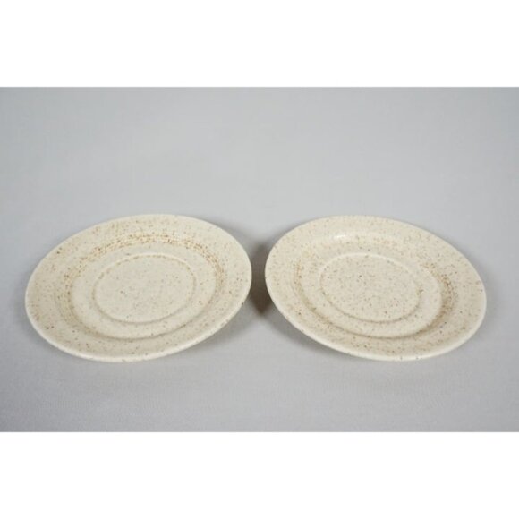 Set of 2 Vintage Homer Laughlin Brown Speckled Oatmeal 6-1/4" Saucer H-83 - Picture 1 of 7